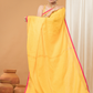 Linen Sequin Jamdani Saree With Mango Yellow - 001