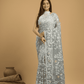 Beige Brown Cotton Silk Jamdani Saree - 028 - indeloom