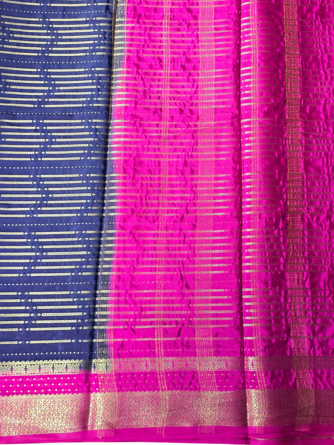 Classic Mysore Silk Saree  |  Navy Blue