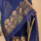 Berry Blue  Cotton Linen 2-Piece Set Kurti & Dupatta (UNSTITCHED) - 119
