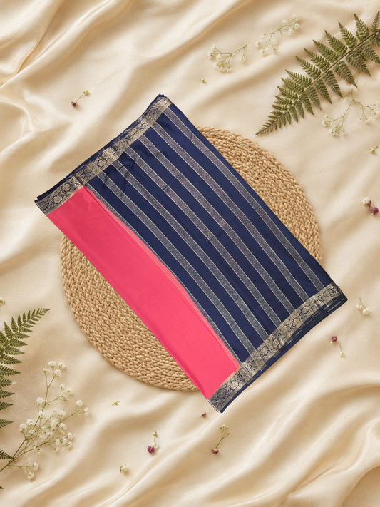 Classic Mysore Silk Saree  |  rani pink