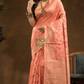 Floral woven design Silk blend Jacquard Saree | Pastel Red