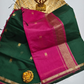 Maheshwari Silk Cotton Saree – Festive Elegance | Bottle Green