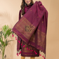 Dark Pink Organic Linen 2-Piece Set Kurti & Dupatta (UNSTITCHED) -093