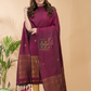 Dark Pink Organic Linen 2-Piece Set Kurti & Dupatta (UNSTITCHED) -093