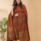 Medium Brown Organic Linen 2-Piece Set Kurti & Dupatta (UNSTITCHED) -088