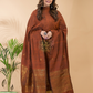 Medium Brown Organic Linen 2-Piece Set Kurti & Dupatta (UNSTITCHED) -088