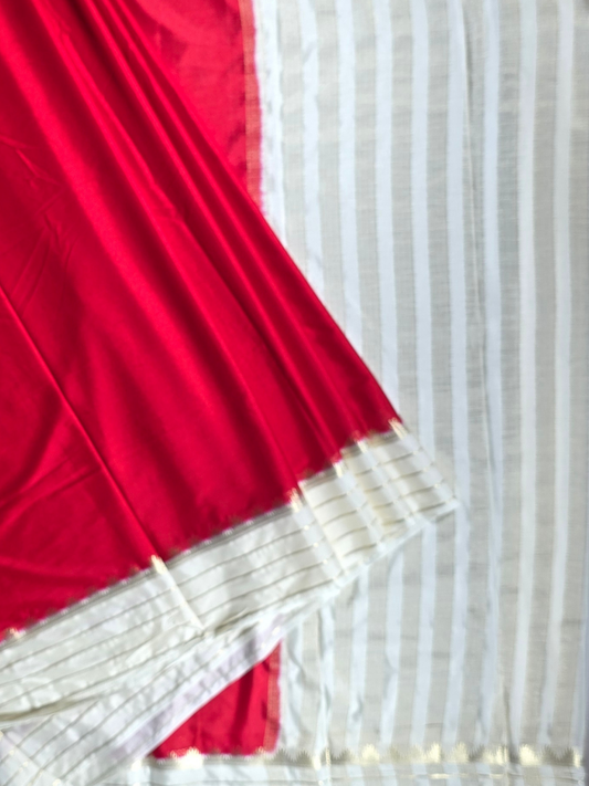 Classic Mysore Semi Silk Saree | Crimson Red