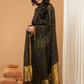 Black with Golden color Jamdani 2-Piece Set Kurti & Dupatta (UNSTITCHED) - 145