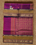 Kanchi Cotton|Magenta & Mustard Yellow/ Dark Purple