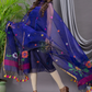 Indigo Blue Cotton Silk Jamdani 2-Piece Set Kurti & Dupatta (UNSTITCHED) - 108