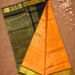Handloom Korvai Silk Cotton Saree  |  Tangerine Orange