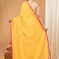 Linen Sequin Jamdani Saree With Mango Yellow - 001