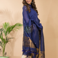 Berry Blue  Cotton Linen 2-Piece Set Kurti & Dupatta (UNSTITCHED) - 119