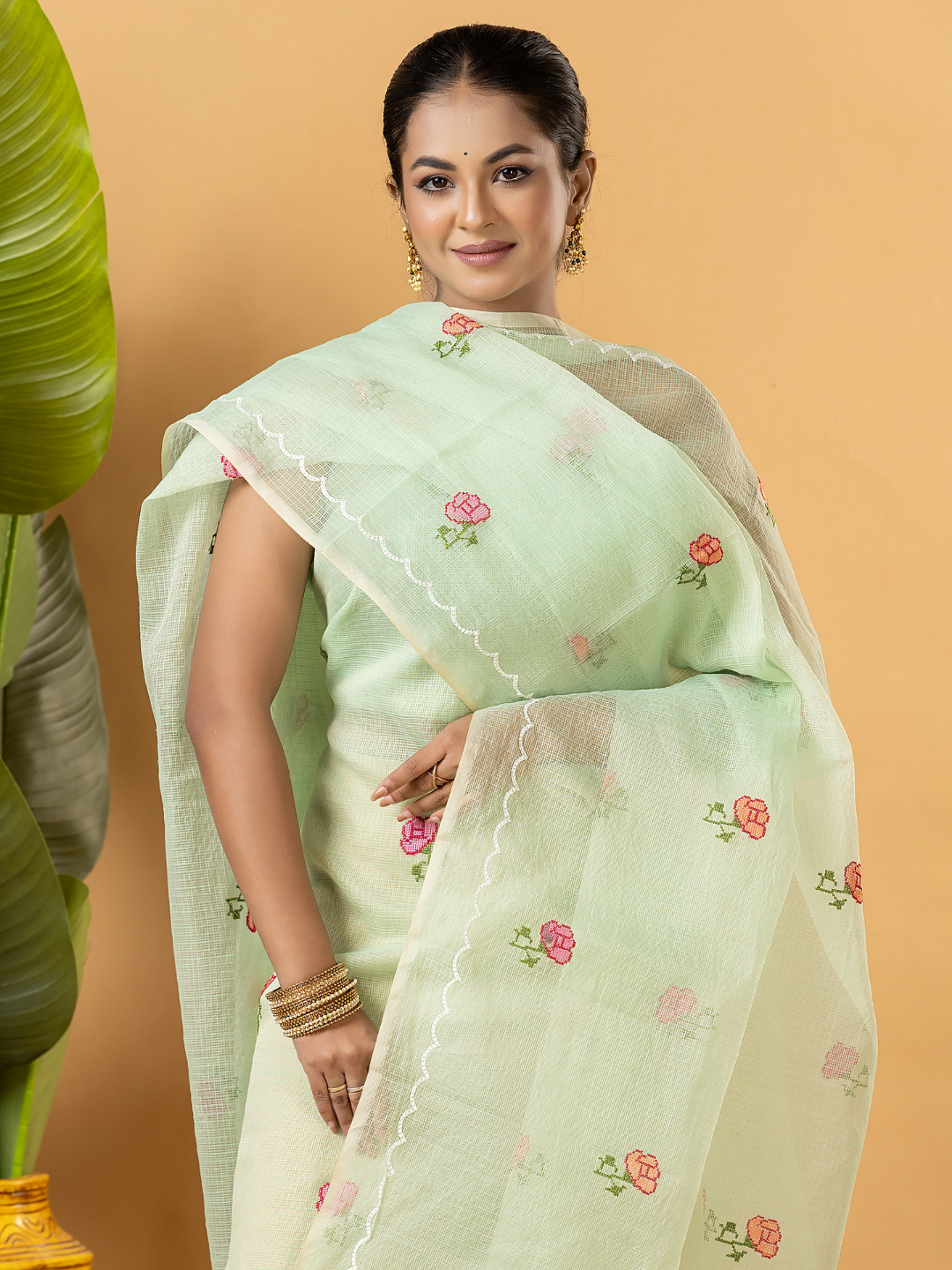Classic Kota Doria Cotton Unstitched 2-Piece Kurti | Pista Green
