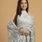 Beige Brown Cotton Silk Jamdani Saree - 028 - indeloom
