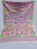 Handwoven Pure Handwoven Pure Muslin Saree  |  Lilac Purple