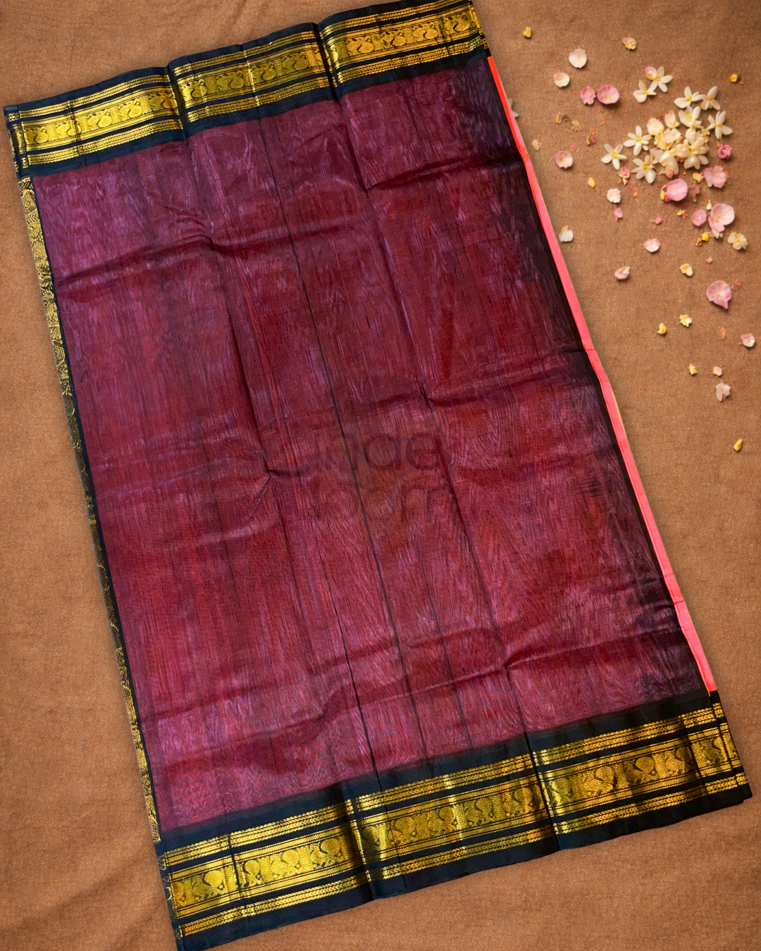 Pure Handloom Korvai Saree | Deep Pink