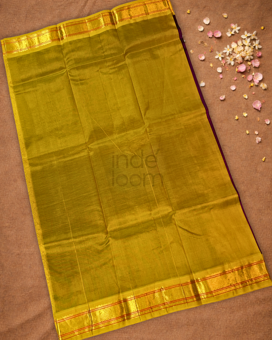 Pure Handloom Korvai Saree | Wine Purple