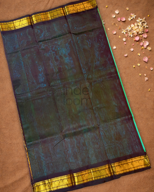 Pure Handloom Korvai Saree | Mint Green