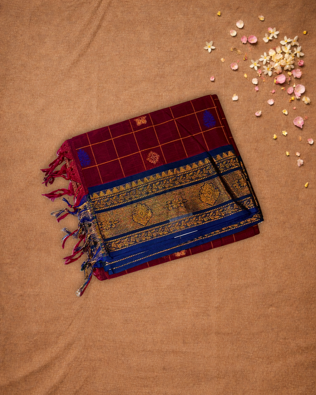 Chettinad Cottton Saree With Maroon