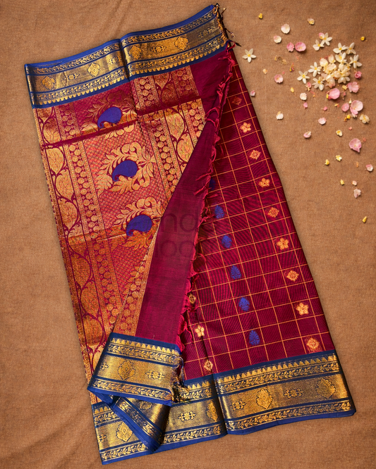 Chettinad Cotton Saree  |  Maroon Red