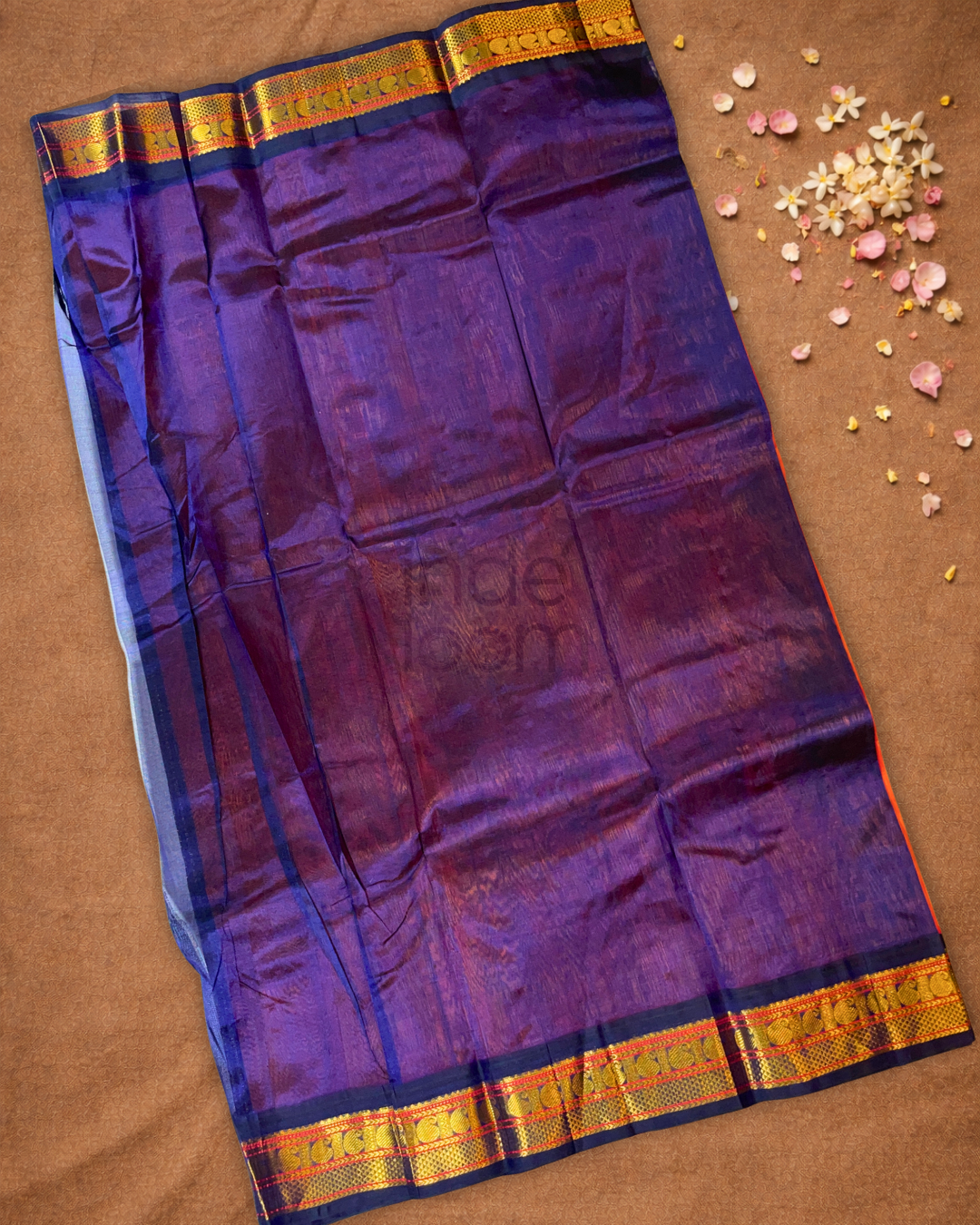 Pure Handloom Korvai Saree | Fire Orange