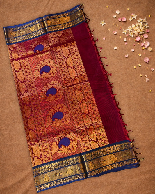 Chettinad Cotton Saree  |  Maroon Red