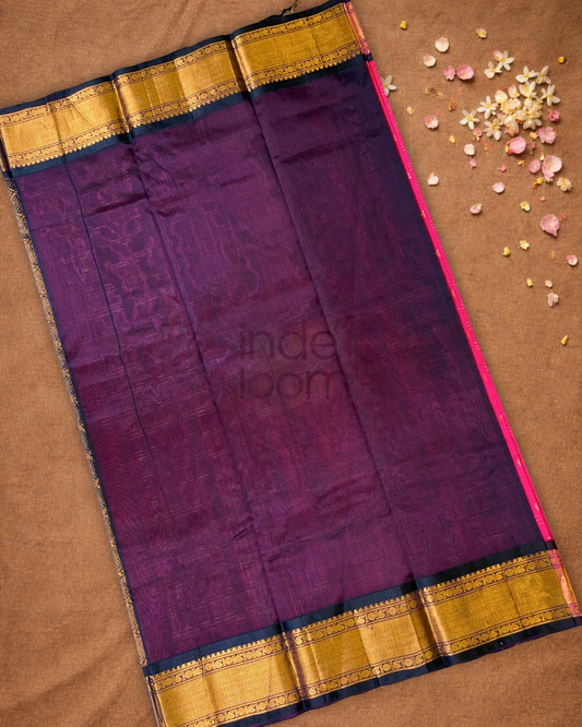 Pure Handloom Korvai Saree | Bright Pink