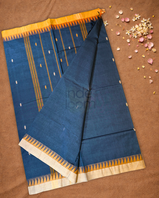 Chettinad Cotton Saree  |  Steel Blue