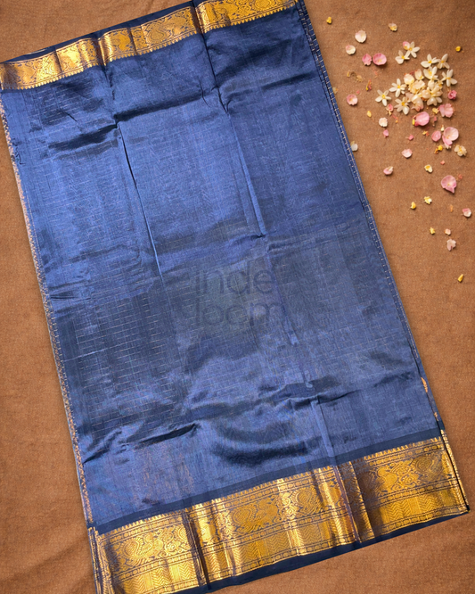 Pure Handloom Korvai Saree | stone Gray