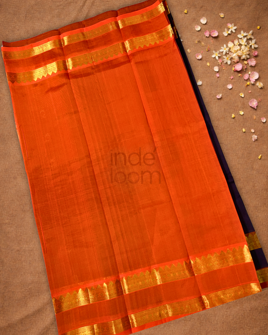 Pure Handloom Korvai Saree | Grape Purple