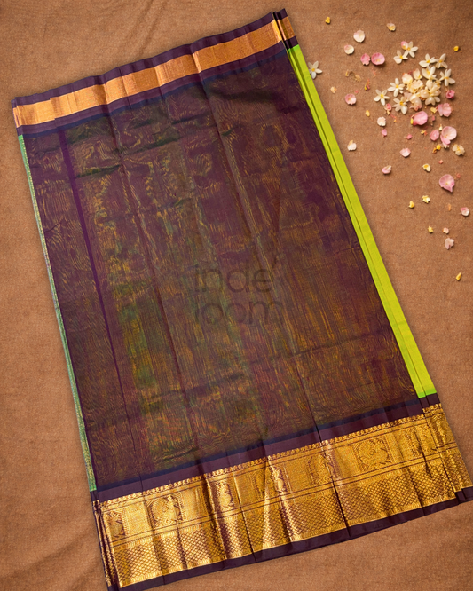 Pure Handloom Korvai Saree | Lawn Green