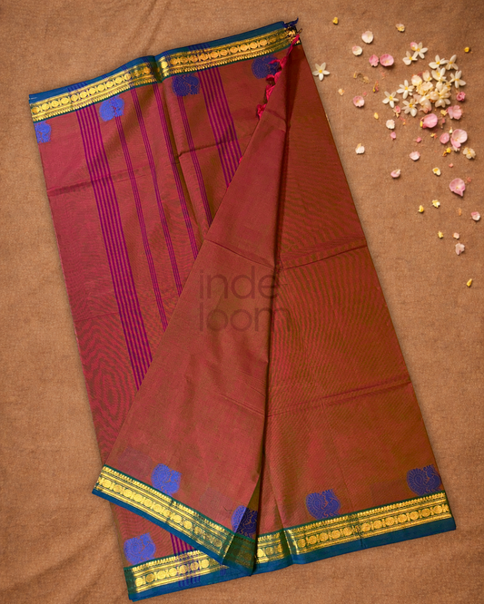 Chettinad Cotton Saree  |  Wine Red