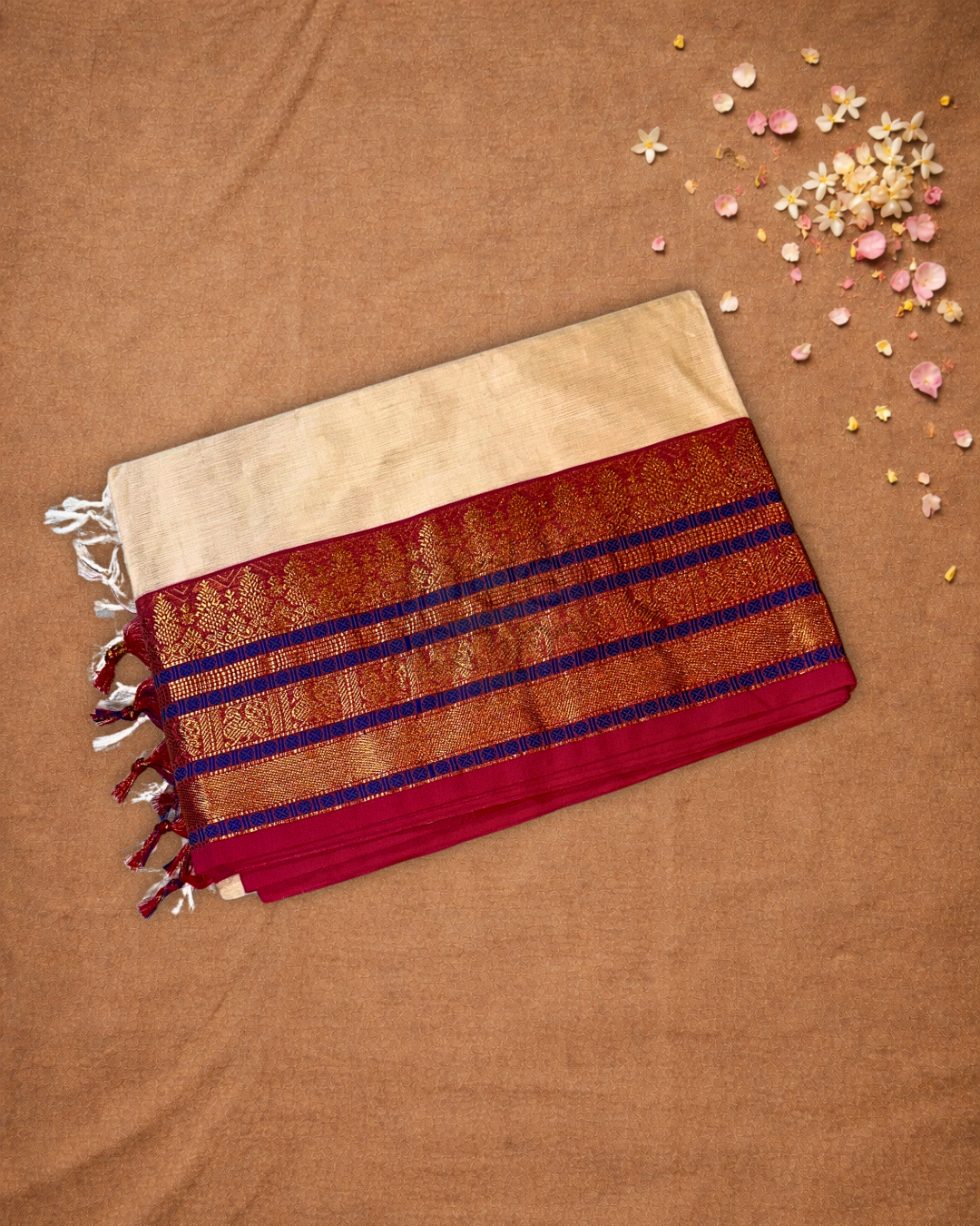 Chettinad Cottton Saree With Beige