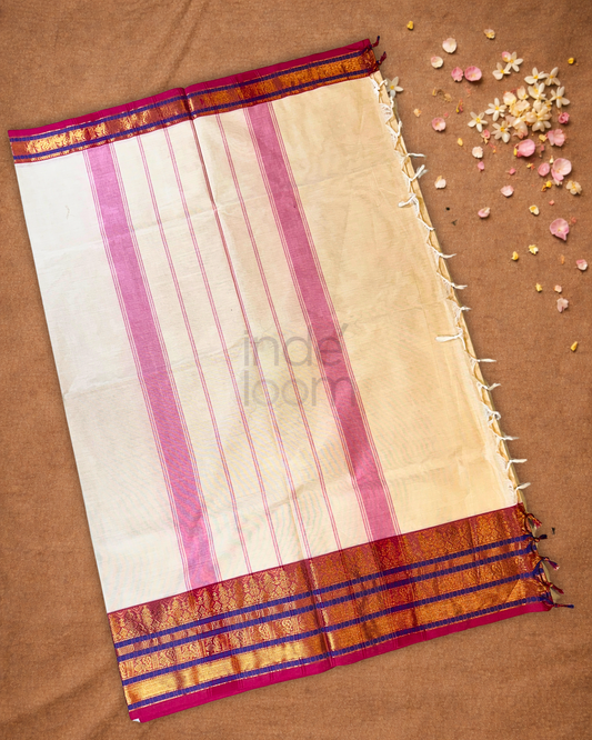 Chettinad Cotton Saree  |  Warm Ivory