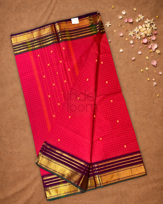 Chettinad Cotton Saree  |  Classic Red