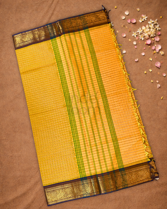 Chettinad Cotton Saree  |  Mustard Yellow