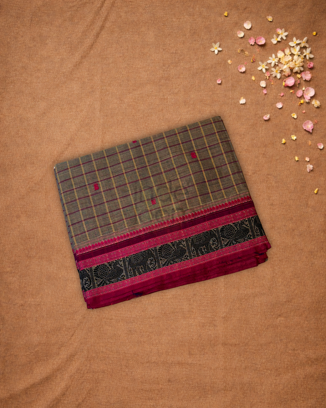 Chettinad Cottton Saree With Grey