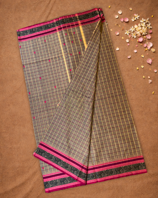 Chettinad Cotton Saree  |  Slate Grey
