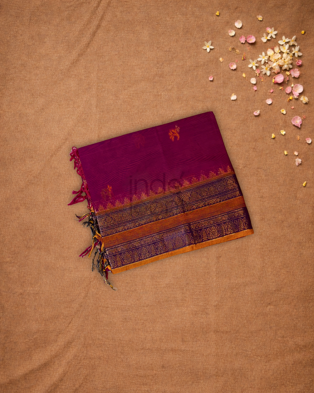 Chettinad Cottton Saree With Purple