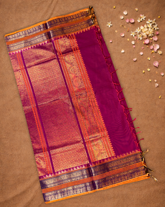 Chettinad Cotton Saree  |  Grape Purple