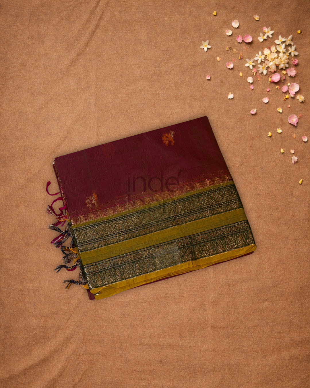 Chettinad Cottton Saree With Maroon