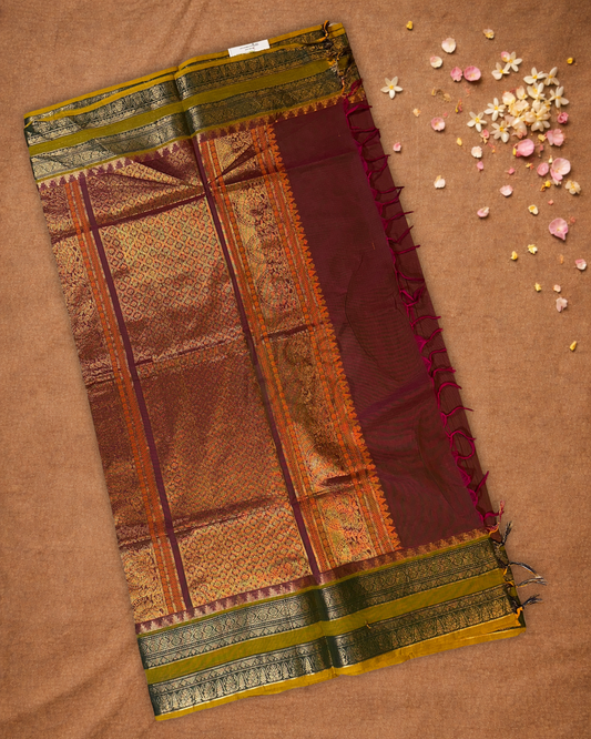 Chettinad Cotton Saree  |  Wine Red