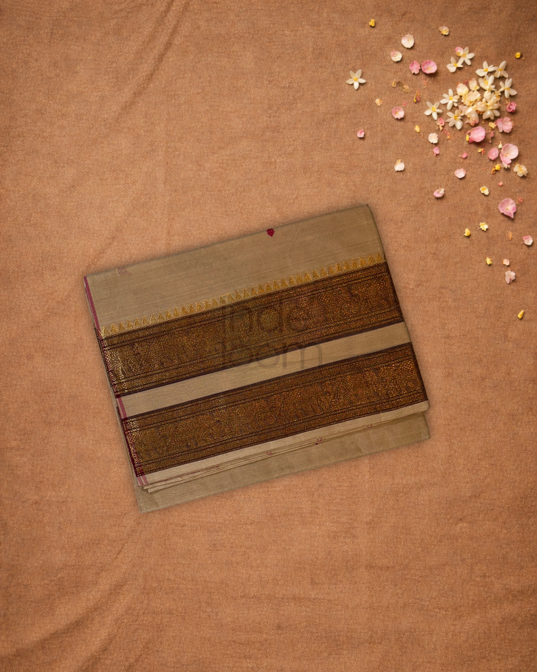 Chettinad Cottton Saree With Beige