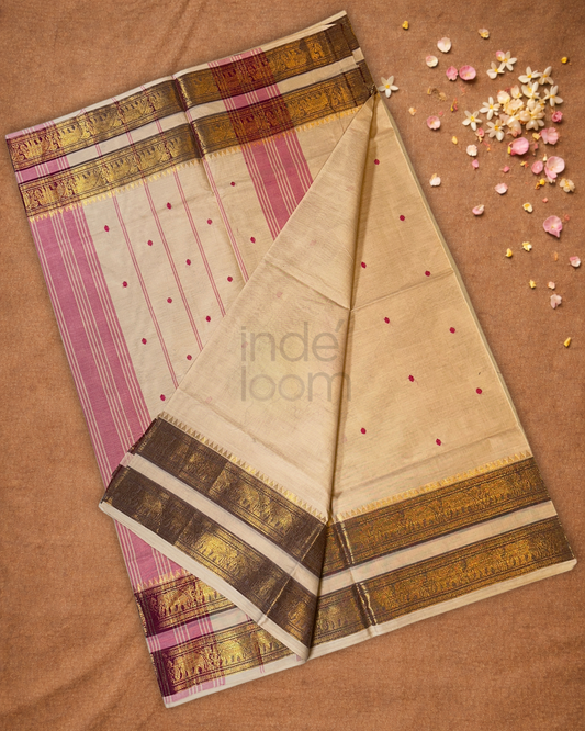 Chettinad Cotton Saree  |  Warm Ivory