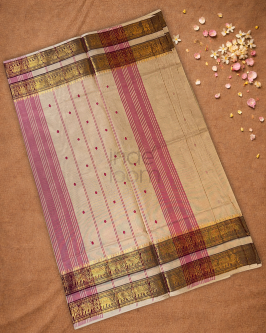Chettinad Cotton Saree  |  Warm Ivory