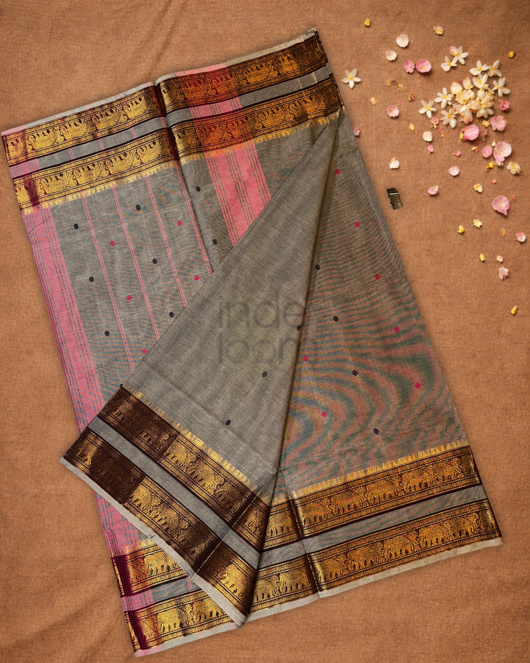 Chettinad Cottton Saree With Grey