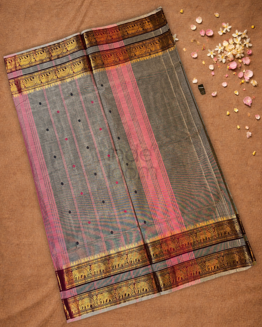 Chettinad Cotton Saree  |  Slate Grey