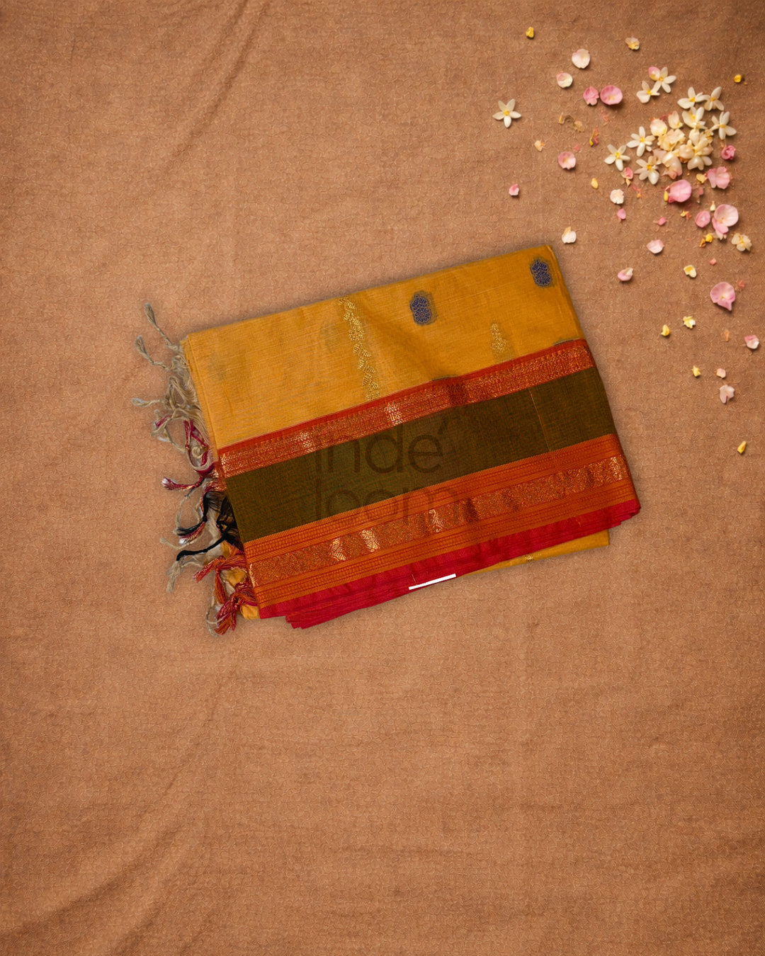 Chettinad Cottton Saree With  Yellow